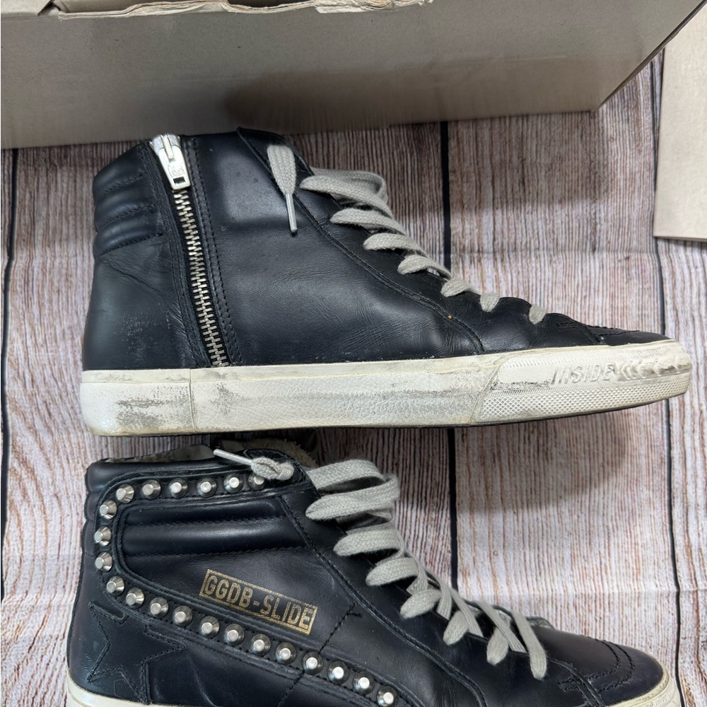 Golden Goose Black and White Studded High-Tops - Picture 3 of 11